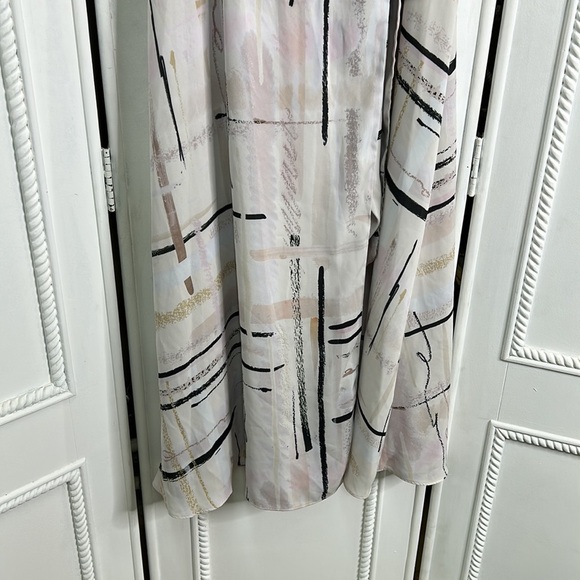 Babaton Aritzia abstract line short sleeve art stripe wrap dress - Picture 3 of 9